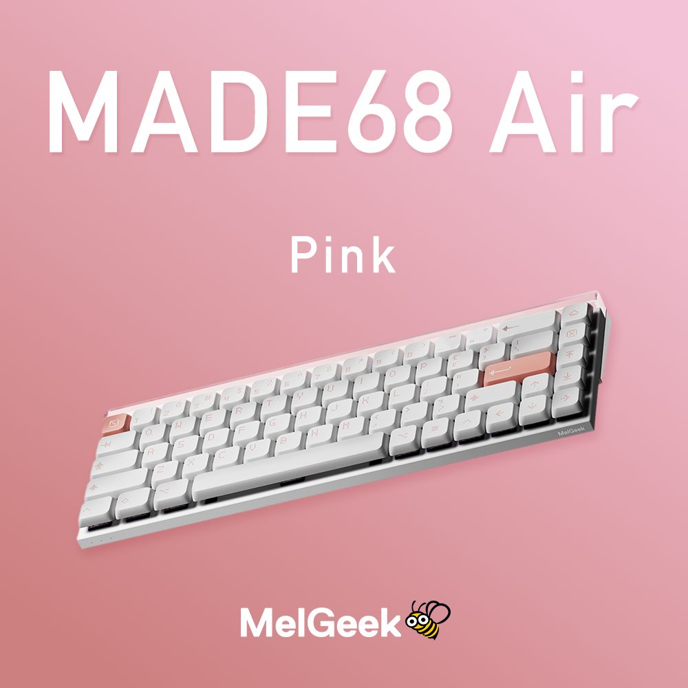 MelGeek MADE68 Air Pink ラピッドトリガーキーボード ロープロファイル