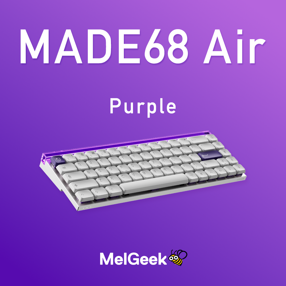 MelGeek MADE68 Air Purple ラピッドトリガーキーボード ロープロファイル