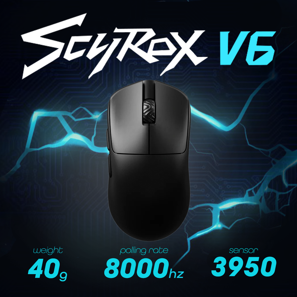 SCYROX V6 Black 軽量ゲーミングマウス